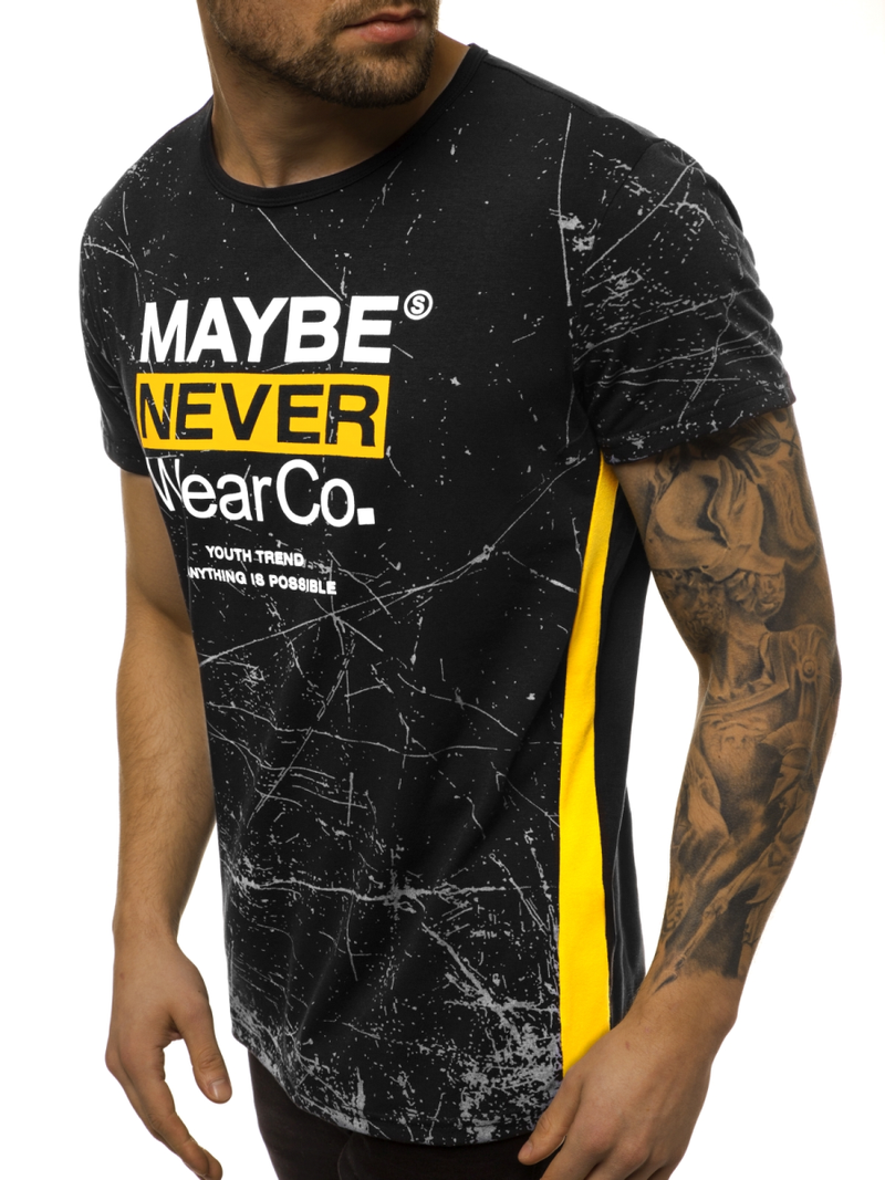 Vīriešu T-krekls melns OZONEE JS/SS10915