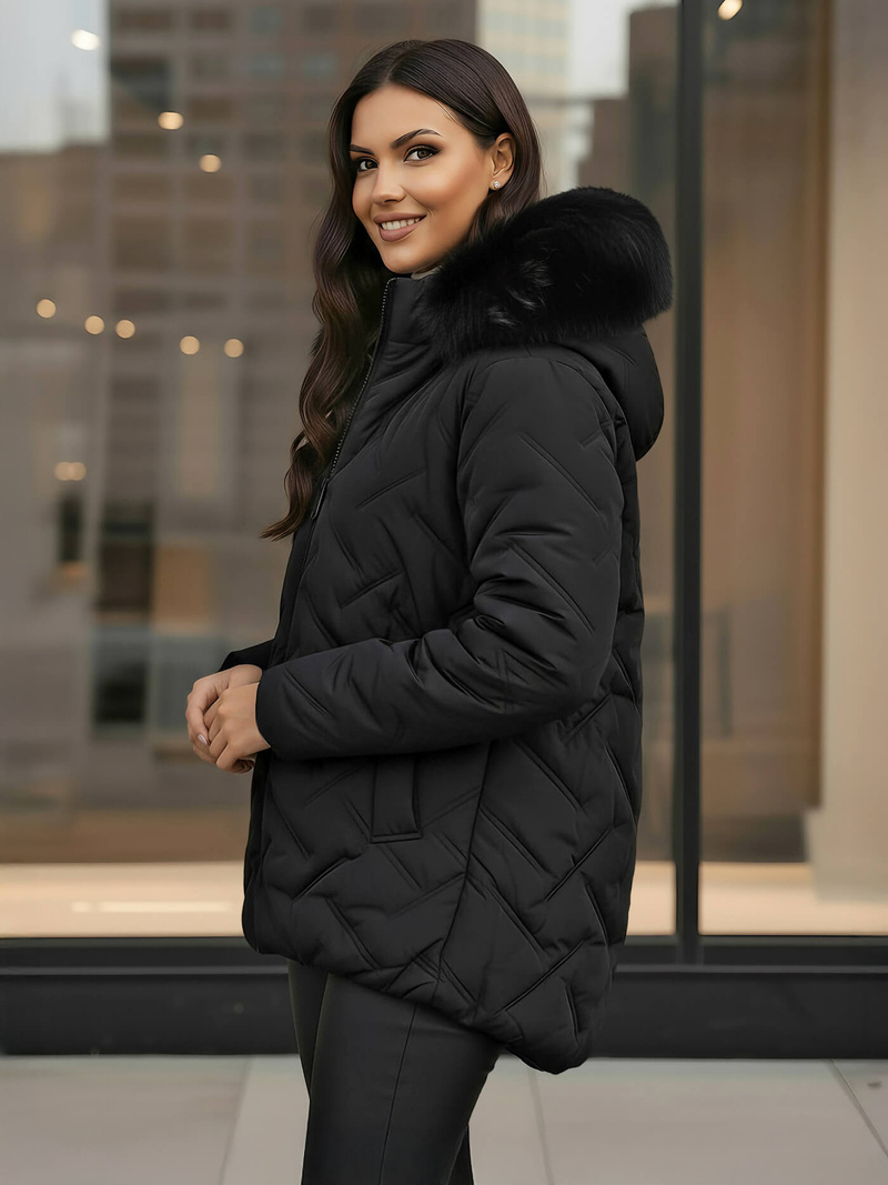 Sieviešu jaka melna OZONEE JS/16M9296/392Z