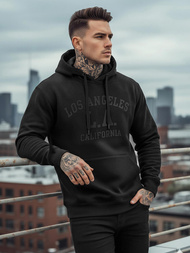 Vīriešu džemperis ar kapuci melna OZONEE JS/8B1972/3