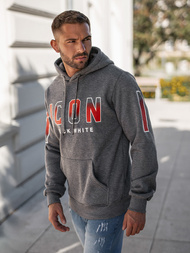 Vīriešu džemperis ar kapuci grafīta OZONEE JS/8B1739/5