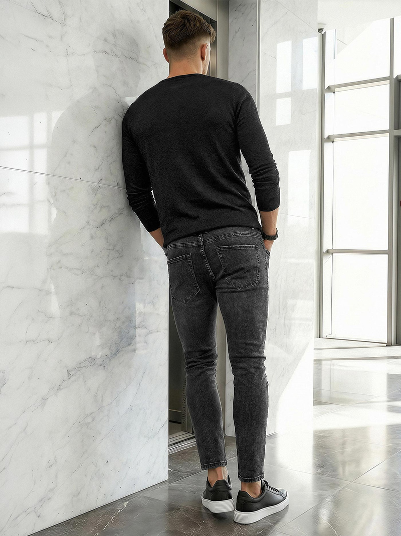 Vīriešu džinsi debesu melni OZONEE O/JK2918Z