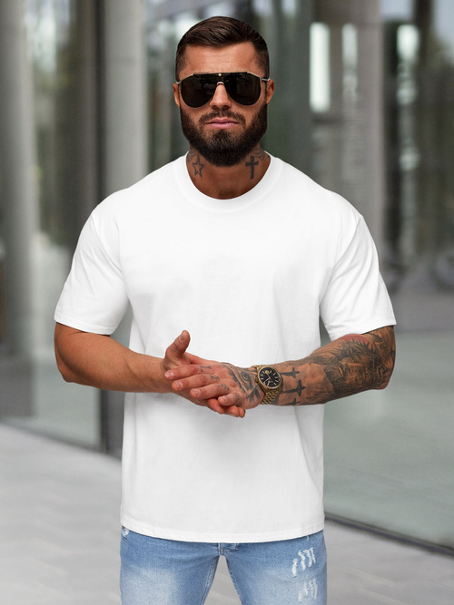 Vīriešu t-krekls balts OZONEE JS/67T1298/1