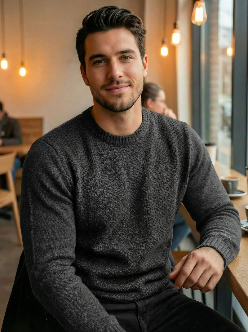 Vīriešu svīteris grafīta OZONEE JS/59B3607/5