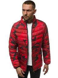 Vīriešu pārejas virsjaka sarkana-kamuflāža OZONEE JS/SM80Z