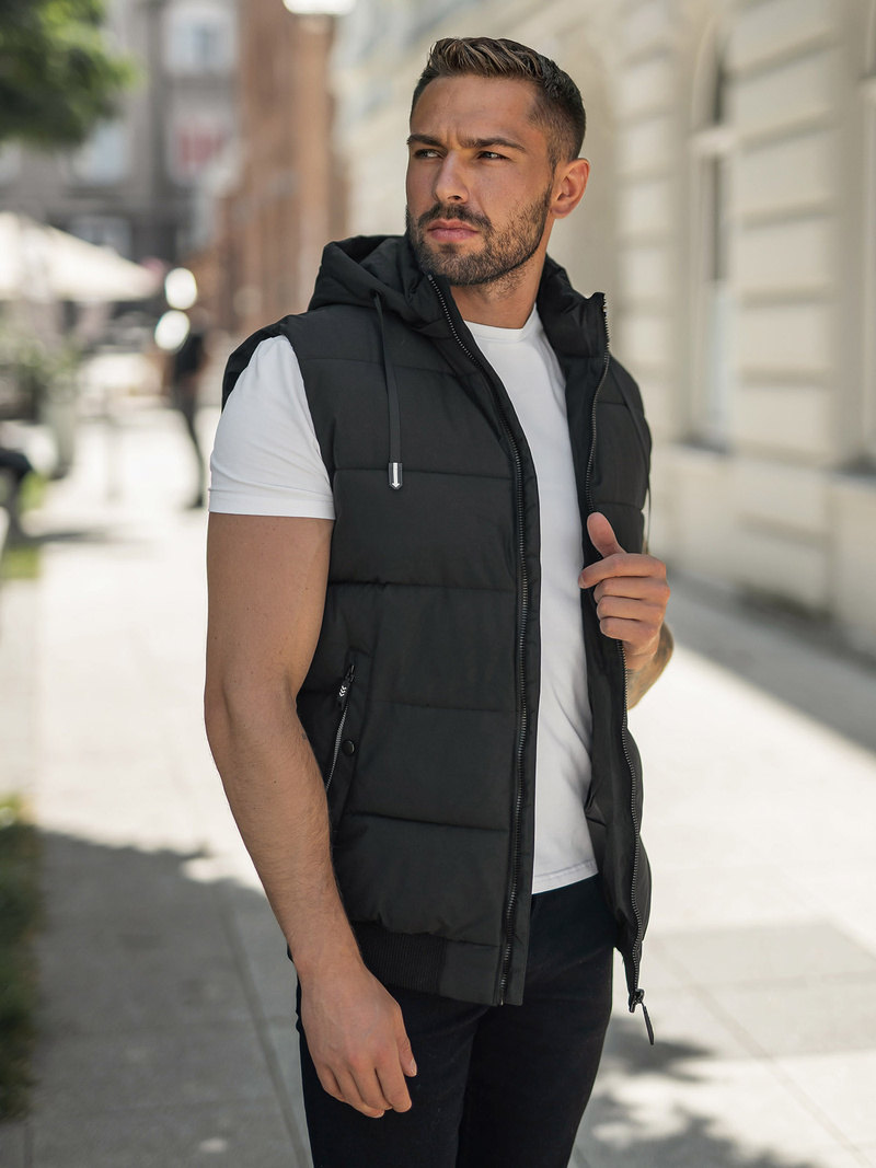 Vīriešu veste melna OZONEE JS/32M1780/392