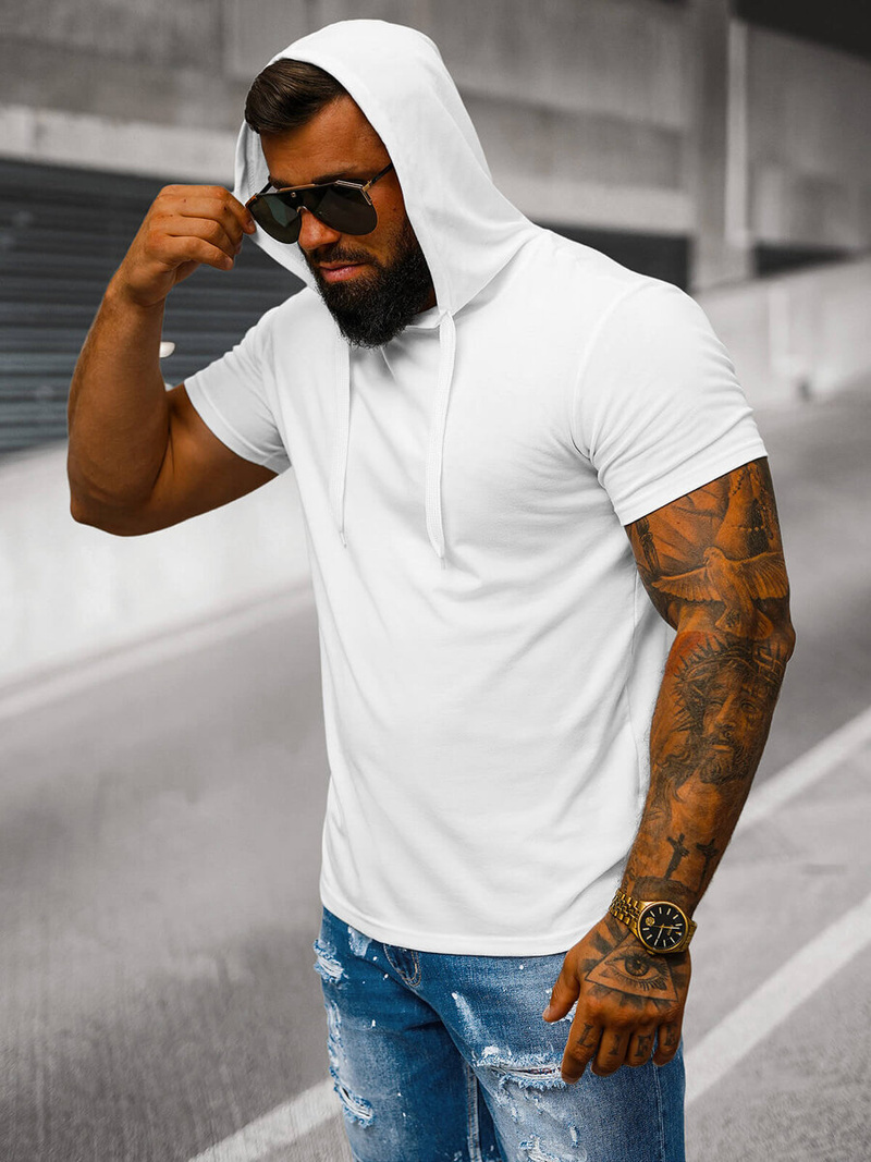 Vīriešu t-krekls balts OZONEE JS/8T89/1