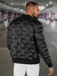 Vīriešu ādas virsjaka melna OZONEE O/11Z8099Z