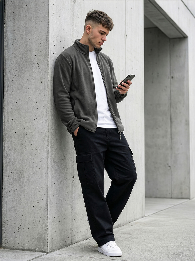 Vīriešu džemperis grafīta OZONEE JS/HH016/5