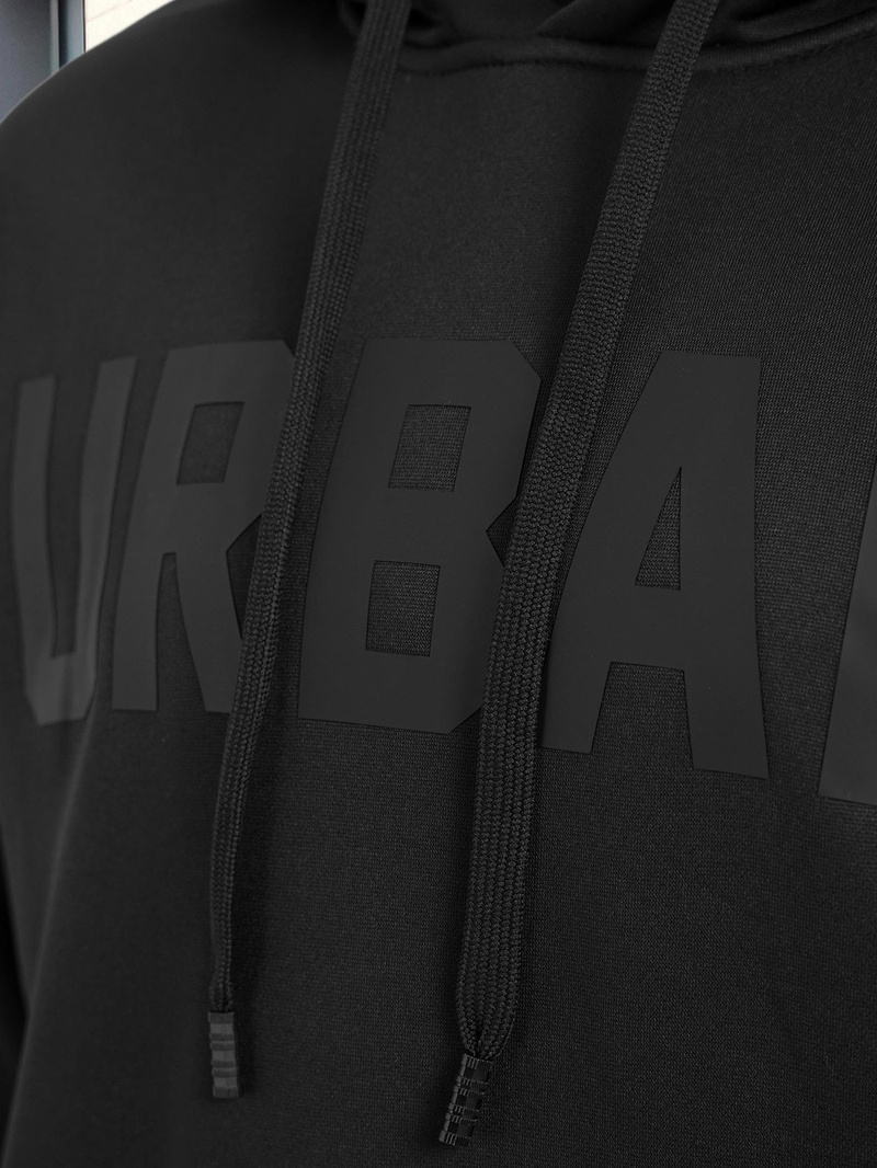 Vīriešu džemperis ar kapuci melna OZONEE JS/8B1990/3