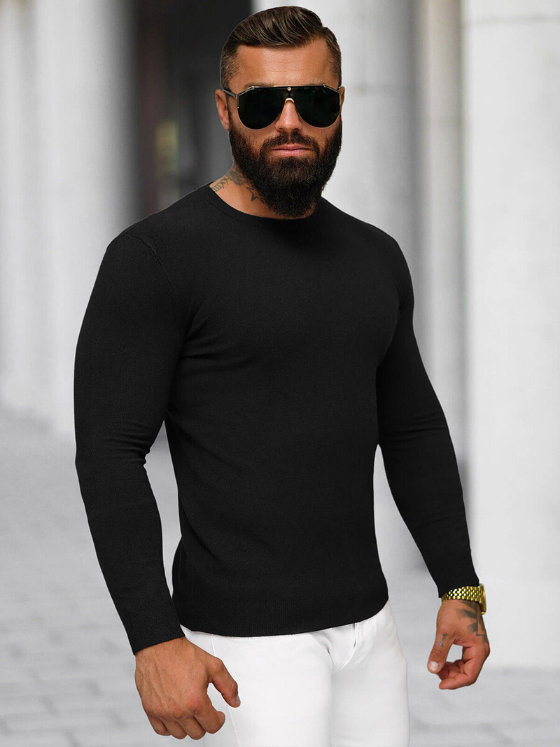 Vīriešu svīteris melns OZONEE NB/MMB602/4Z