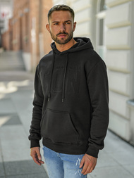 Vīriešu džemperis ar kapuci melna OZONEE JS/8B1773/3