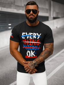 Vīriešu T-krekls Melns OZONEE O/8T1266/3