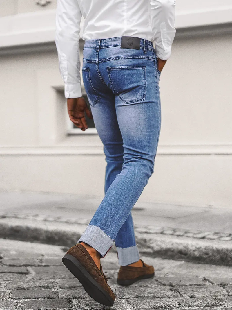 Vīriešu džinsi debesu zili OZONEE NB/MP0126B