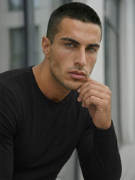 Vīriešu T-krekls ar garām piedurknēm melns OZONEE JS/DB71/1