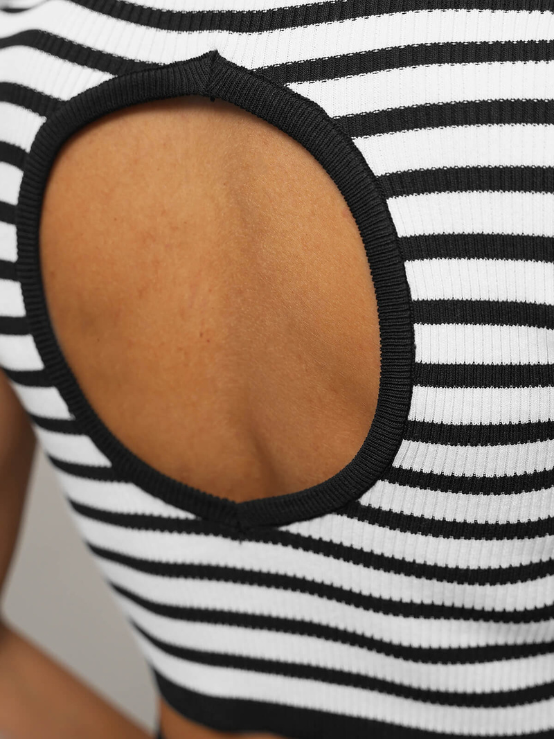 Sieviešu komplekts melni/balts - tops un svārki OZONEE O/JK262