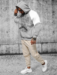 Džemperis ar kapuci pelēka OZONEE O/SWE23037