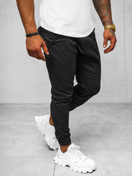 Vīriešu chino jogger bikses melni OZONEE O/399