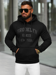 Vīriešu džemperis ar kapuci melna OZONEE JS/8B1350/3