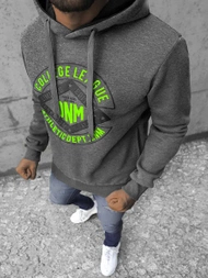 Vīriešu džemperis ar kapuci grafīta OZONEE JS/Y10065