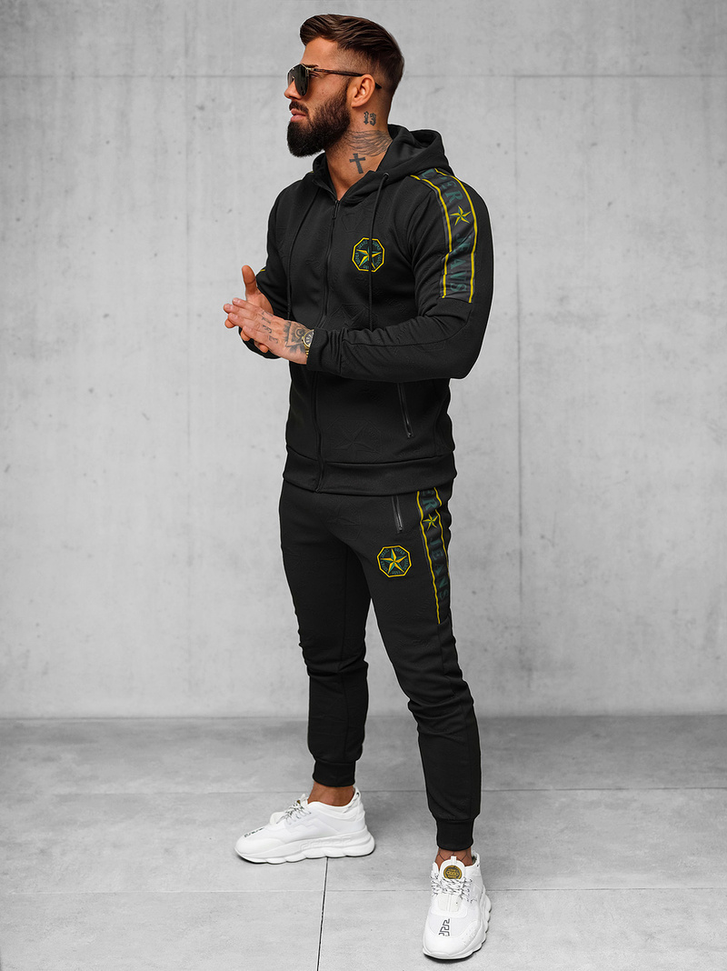 Vīriešu treniņtērps melns OZONEE O/FF3562AB