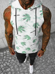 Vīriešu t-krekls bez piedurknēm balts-zaļš OZONEE O/BL306