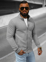 Vīriešu džemperis ar rāvējslēdzēju pelēks OZONEE JS/2002Z