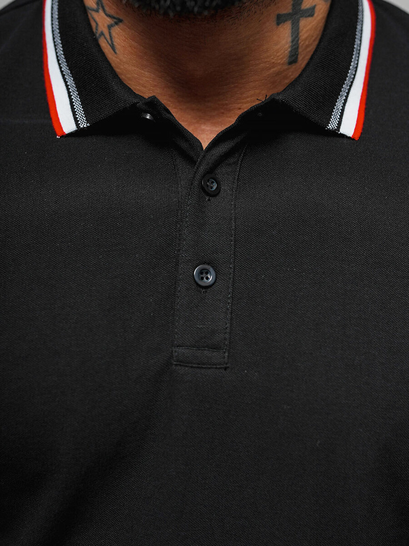 Vīriešu polo krekls melns OZONEE O/DA719