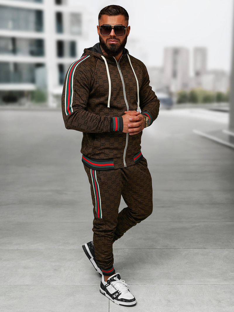 Vīriešu treniņtērps tumši-smilšu OZONEE O/FF5111AB