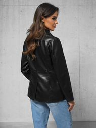 Sieviešu ādas jaka melna OZONEE JS/11Z8121