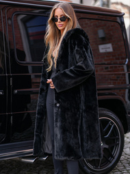 Sieviešu kažokādas ziemas jaka melna OZONEE JS/11Z8250