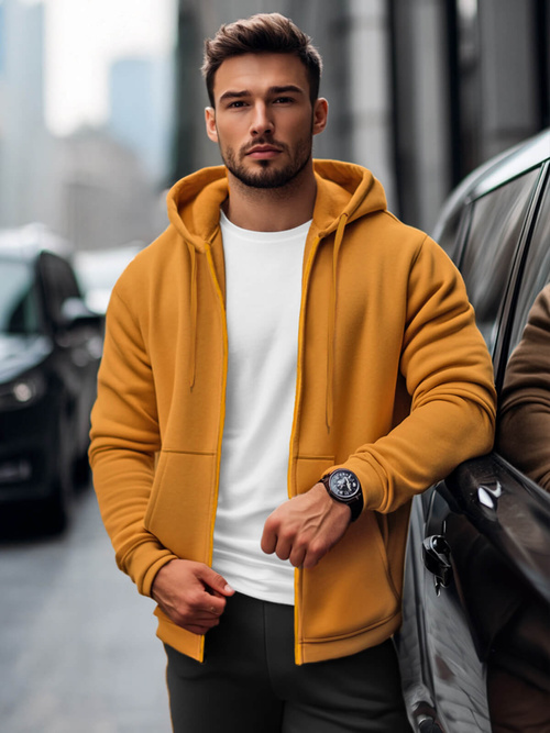 Vīriešu džemperis ar kapuci camel OZONEE JS/2008Z