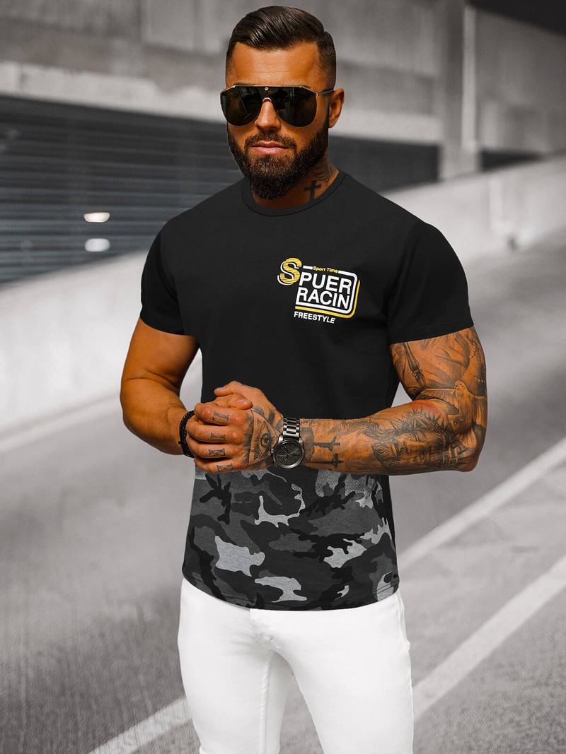 Vīriešu T-krekls Pelēks OZONEE JS/S985/2Z