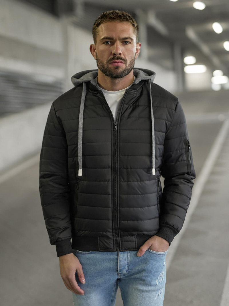 Vīriešu virsjaka melna OZONEE JS/8M985/392Z