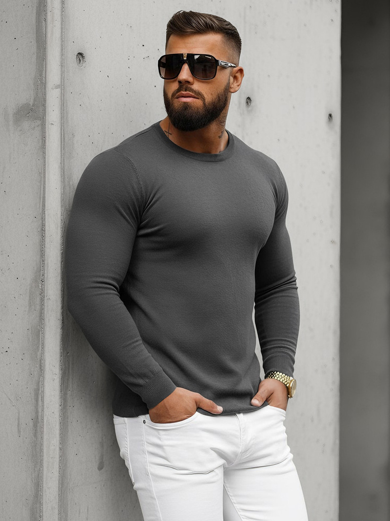 Vīriešu svīteris grafīta OZONEE NB/MMB602/3Z