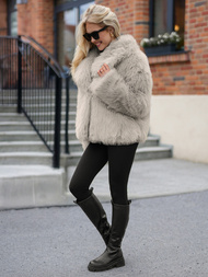 Sieviešu jaka pelēki-smilšu OZONEE JS/61M8515/92