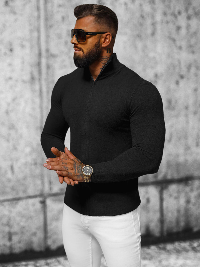 Vīriešu svīteris melns OZONEE NB/MM6004/4Z