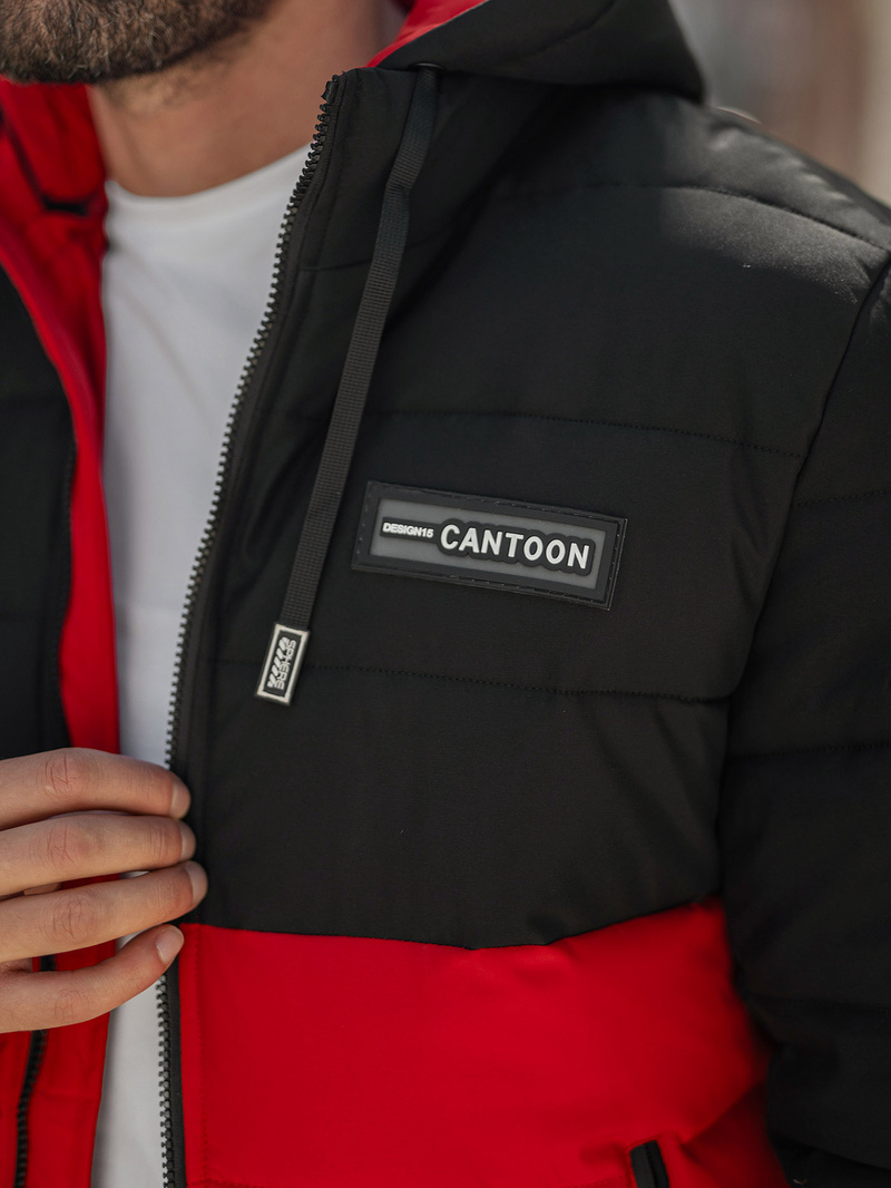 Vīriešu parka melni-sarkana OZONEE JS/31M5083/270