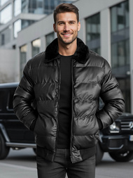 Vīriešu ādas virsjaka melna OZONEE O/M795Z