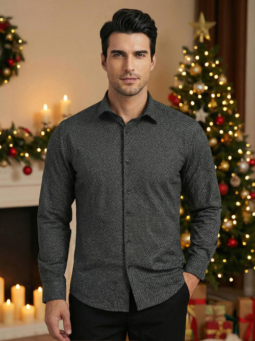 Vīriešu krekls melns OZONEE V/V184Z