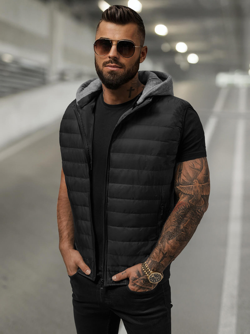 Vīriešu veste melna OZONEE JS/8M983/392
