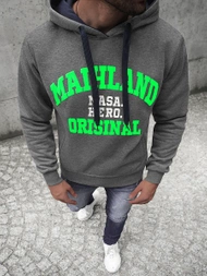 Vīriešu džemperis ar kapuci grafīta OZONEE JS/Y10051