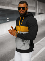 Vīriešu džemperis ar kapuci melna OZONEE JS/8B1320/3