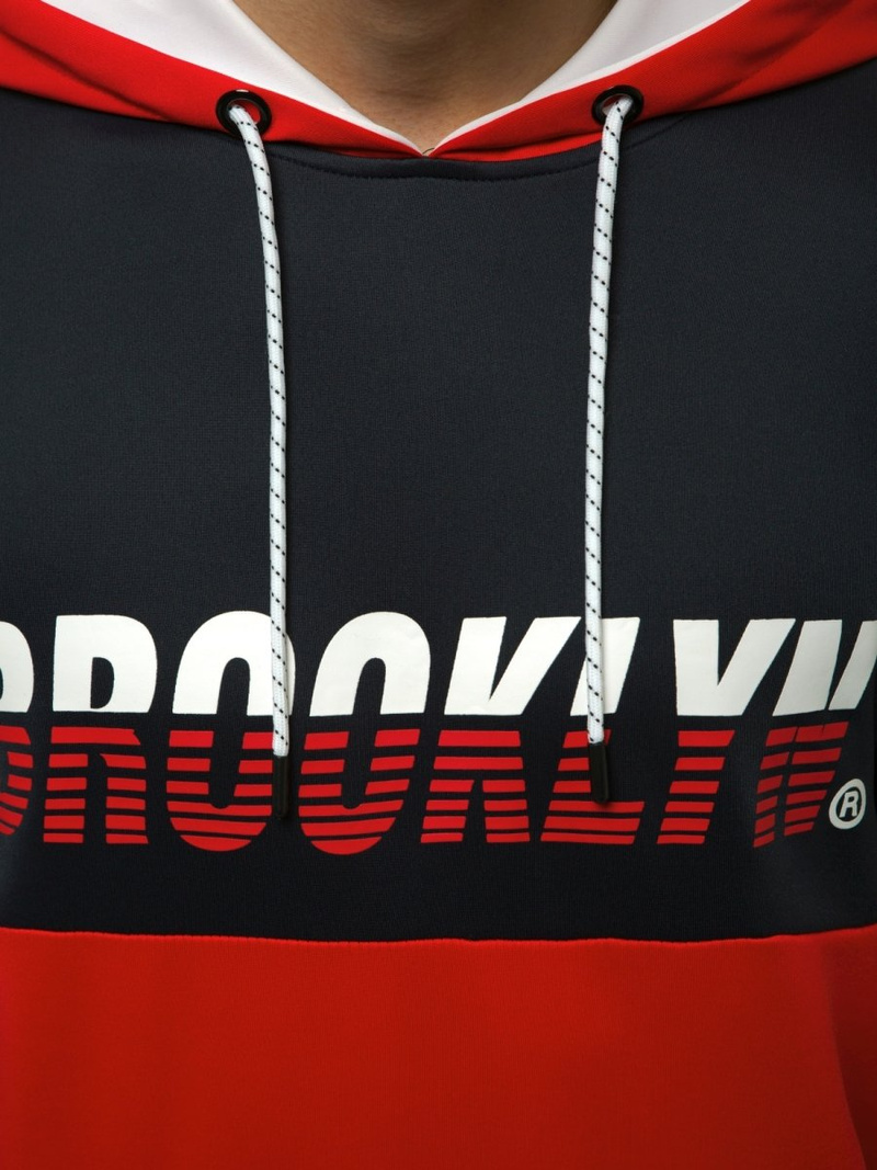 Vīriešu jaka ar kapuci tumši zili-sarkana OZONEE JS/DD20127