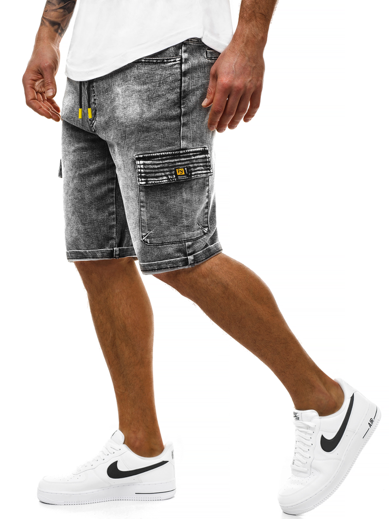 Vīriešu džinsa šorti grafīta OZONEE RF/HY330/1