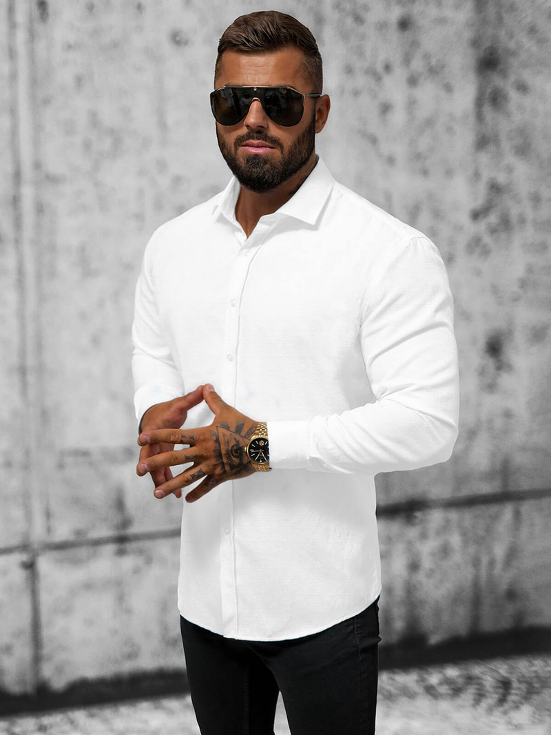 Vīriešu krekls balts OZONEE O/3778