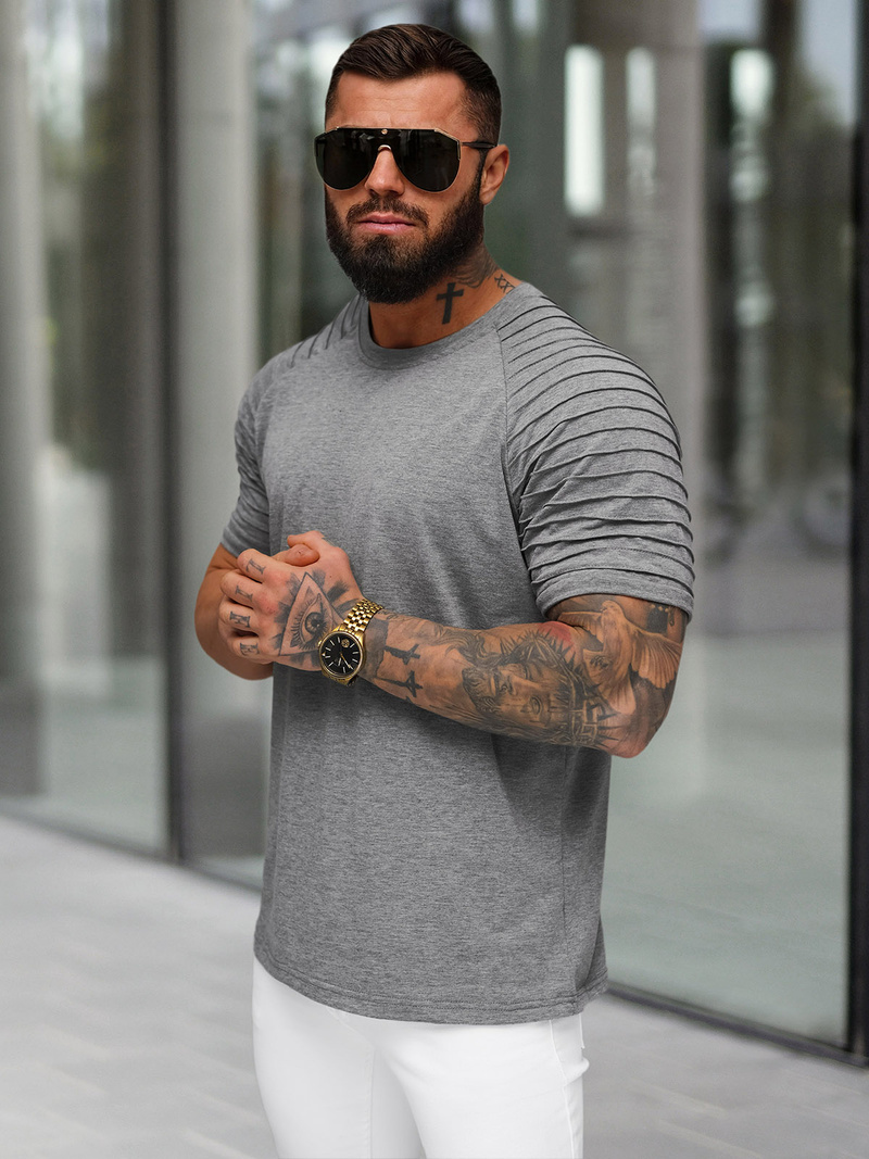 Vīriešu t-krekls grafīta OZONEE JS/8T88/5Z