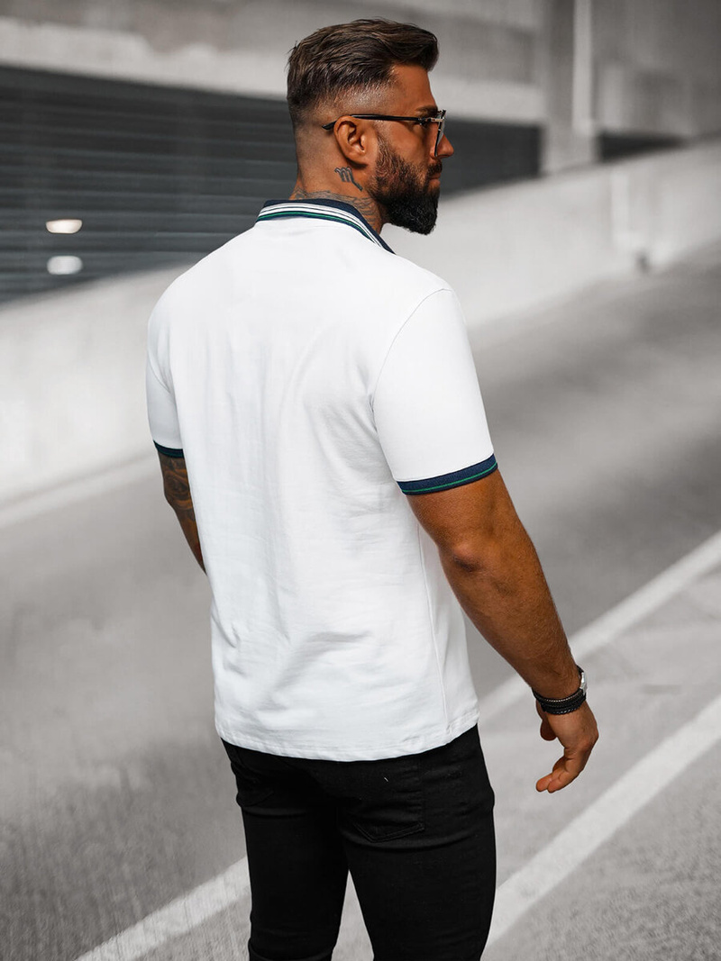 Vīriešu polo krekls balts OZONEE O/DA729