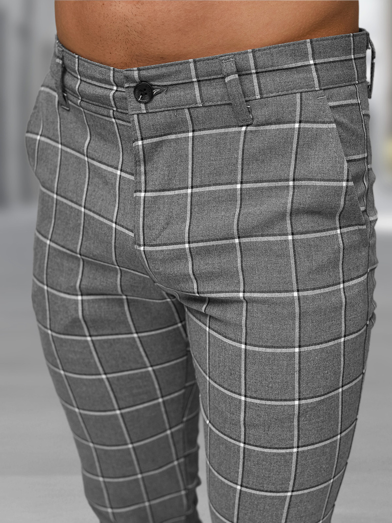 Vīriešu chino bikses tumši-grafīta OZONEE DJ/5522Z