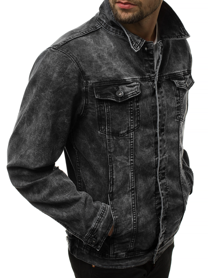 Vīriešu džinsa virsjaka melna OZONEE V/19320