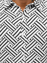 Vīriešu krekls melni-balts OZONEE E/9000/3Z